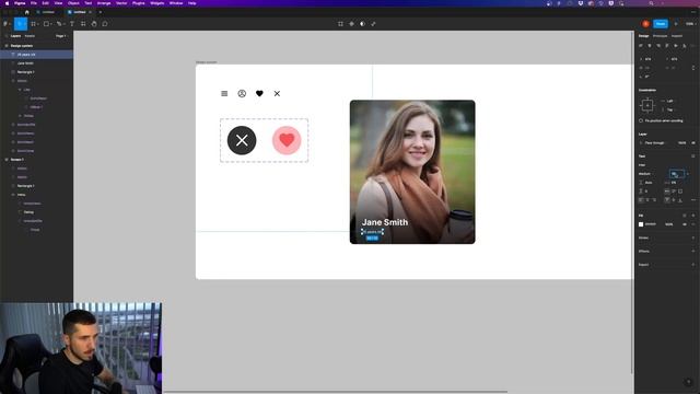 Tinder-like Swipeable Card - Prototype with Interaction in Figma смотреть онлайн
