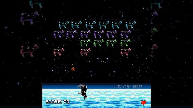 Dancing Polish cow plays Space Invaders смотреть онлайн