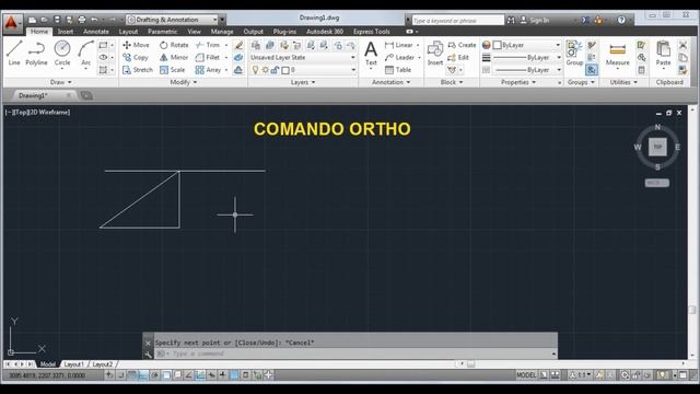 AUTOCAD - COMANDO ORTHO (ORTOGONAL) смотреть онлайн