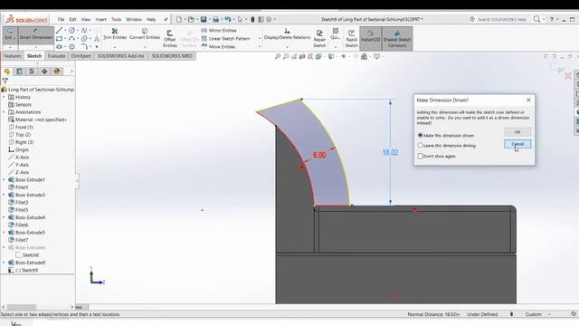 Solidworks 2017 sketch use entity and corner trim example смотреть онлайн
