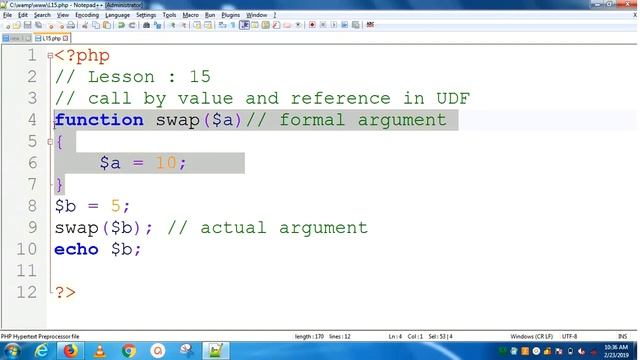 Call by value and call by reference in function | Lesson - 15 | PHP in Hindi смотреть онлайн