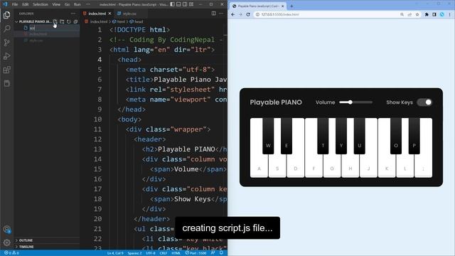 Build A Playable PIANO in HTML CSS & JavaScript | Virtual Piano ? in JavaScript смотреть онлайн