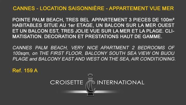Cannes 06400 - Location Appartement 3 pièces de 100m2 - Vue Mer смотреть онлайн