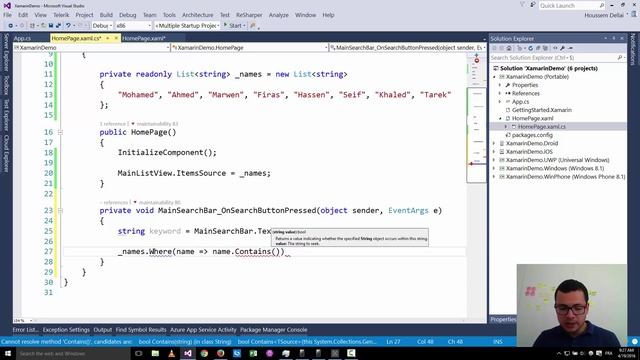 Xamarin Forms with Visual Studio Part 27 [SearchBar] смотреть онлайн