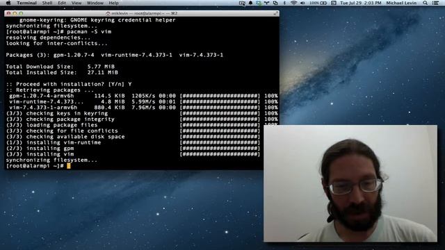 Installing vim and git on Arch Linux on Raspberry Pi Webserver смотреть онлайн