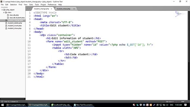 How to Create object oriented mini use PHP and PHPMyAdmin part 7 смотреть онлайн