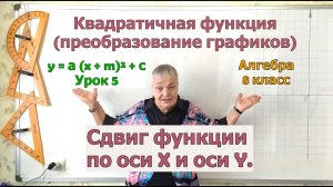 Сдвиг графика квадратичной функции вдоль осей координат. Сдвиг осей координат параболы