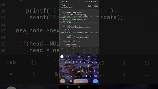 Insert a new node at the beginning of the circular linked list by using C||Code_With_me|| C Program смотреть онлайн