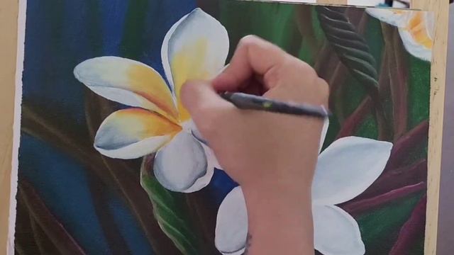Morning after rain!! - Plumeria Flower painting смотреть онлайн