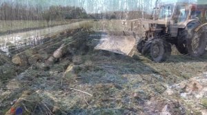 Заканчиваем зимний сезон. Т-40 вывоз леса пока земля не отпустилась.