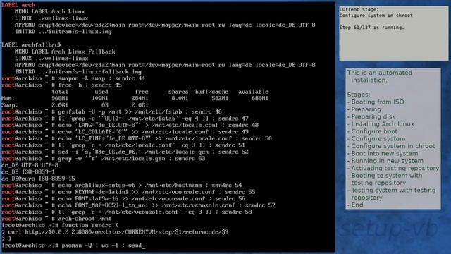 Arch Linux installation recording to kernel 6.1.0-arch1-1 (testing) смотреть онлайн