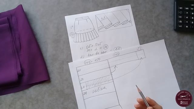 Юбка со складками. Расчёты. смотреть онлайн