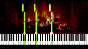 Камин на пианино, как сыграть песню Камин