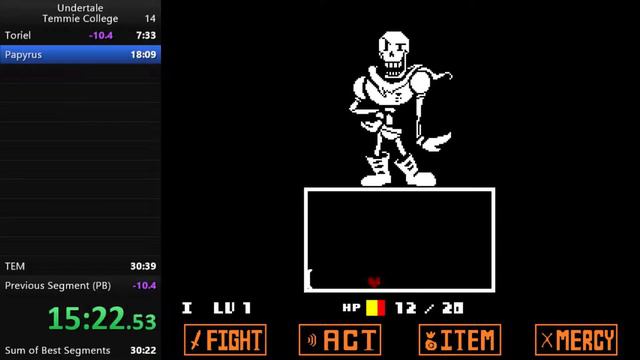 Undertale Temmie College Speedrun - 30:20 смотреть онлайн