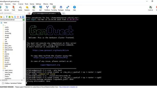 Creating a R spatial conda environment on GenOuest Bioinformatics core facility смотреть онлайн
