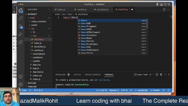 what is hoc in react in hindi || higher order components react hindi || #16 смотреть онлайн