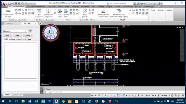 Drawing pile Cap by AutoCAD Structural Detailing смотреть онлайн