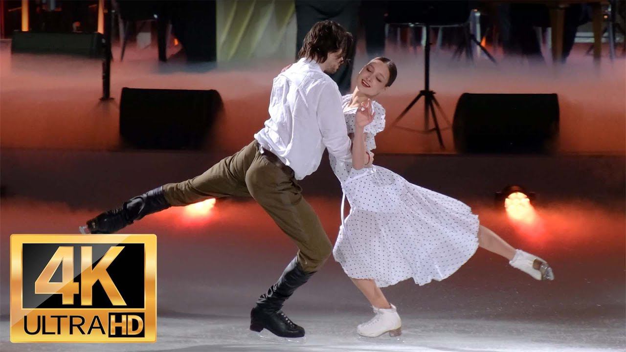 Впервые на льду! Ирина ХАВРОНИНА и Девид НАРИЖНЫЙ: "Эх, дороги" на "Чемпионах" (фанкам, 4К) смотреть онлайн