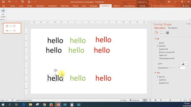 Converting Grouped texts to curves - PowerPoint VBA Macro test run смотреть онлайн