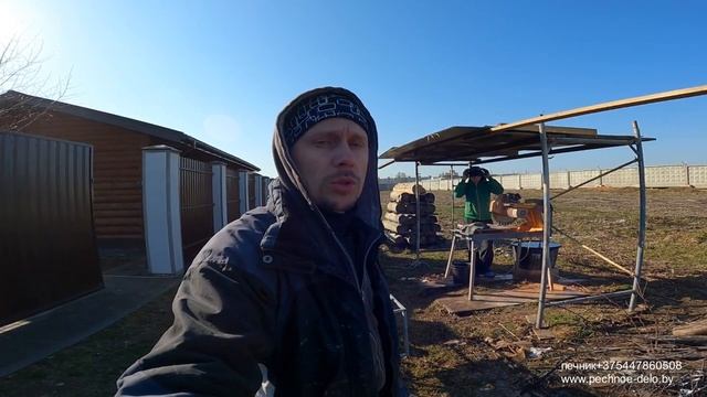 371. Банная печь, обращенного горения. Бандаж. Сделали кирпичный парапет. Беларусь. смотреть онлайн