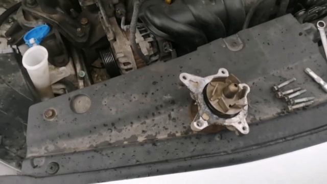 Замена помпы солярис,рио(своими руками), Hyundai Solaris pump replacement смотреть онлайн
