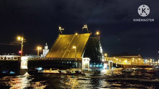 РАЗВОД ДВОРЦОВОГО МОСТА В САНКТ-ПЕТЕРБУРГЕ #питер #мосты #туризм #отдых #санктпетербург