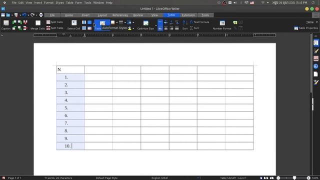 How to add numbering in table on Libre office writer 2021 || KOOMPI OS смотреть онлайн