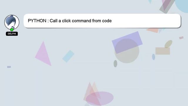 PYTHON : Call a click command from code смотреть онлайн