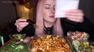 MUKBANG | Паста том ям с морепродуктами | Tom yum pasta with seafood не ASMR