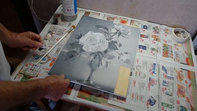 Как подготовить, затонировать холст и вариант переноса рисунка на холст смотреть онлайн