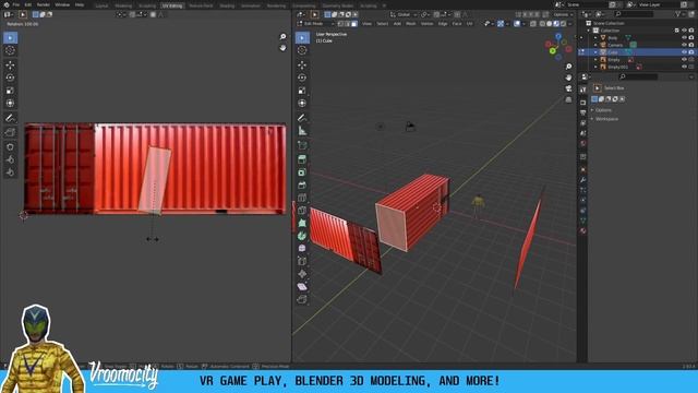PS1-Style Shipping Container - Blender - Time-lapse смотреть онлайн