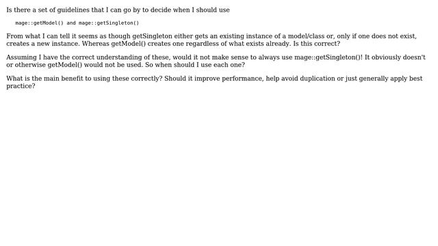 Magento: Usage of getsingleton() and getModel() смотреть онлайн