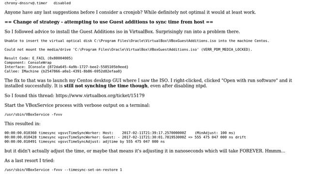 NTP not syncing time even with `tinker panic 0` in /etc/ntp.conf in Centos 7.3 -Resuming VM from... смотреть онлайн