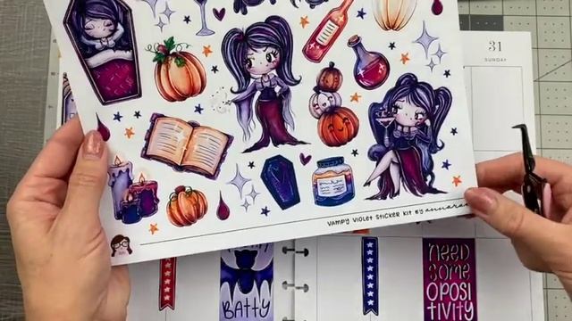 HALLOWEEN plan with me in The Happy Planner with ETSY sticker kit смотреть онлайн