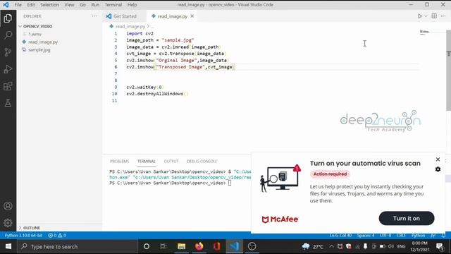OpenCV in Tamil | Image rotation using OpenCV in Tamil | Computer Vision | D2NTA_03 смотреть онлайн