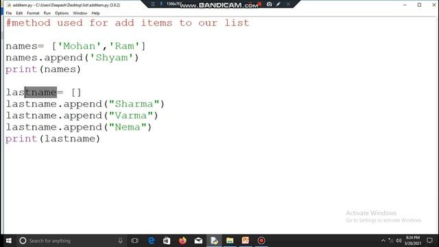 Add item in list (append method) смотреть онлайн