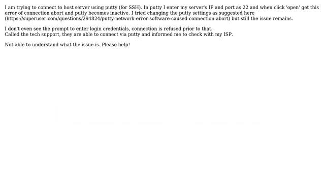 Putty error "Network error:Software caused connection abort" смотреть онлайн