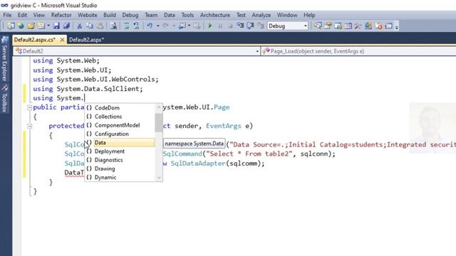 ASP. NET(C#): load data from database into Gridview and get vaules selected row in textboxes. смотреть онлайн
