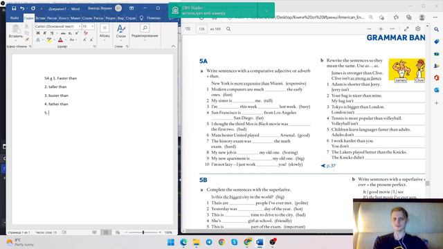 Делаю английиский/Сравнительная степень прилагательного и наречия/English exercises смотреть онлайн