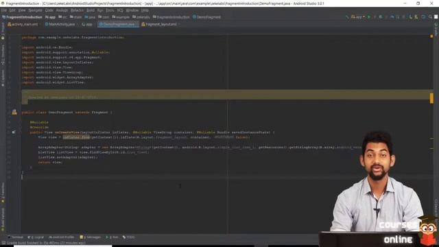 The Complete Android App Development course - 5 Fragments