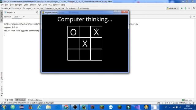 CS50 Introduction AI Project 0b Tic-Tac-Toe | Jal M Patel смотреть онлайн