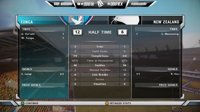 New Zealand vs Tonga on Rugby League Live 2... смотреть онлайн