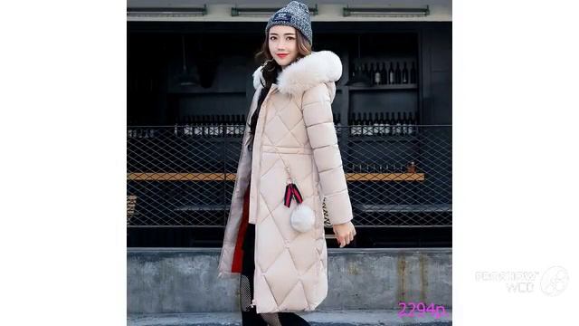 Верхняя одежда с Aliexpress ALMUERK Зимняя женская куртка с капюшоном и меховым воротником смотреть онлайн