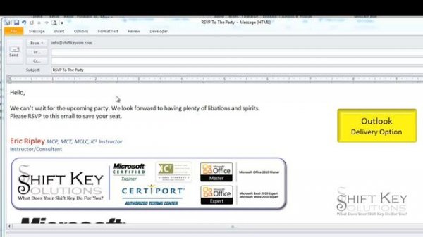 Outlook 2010 Delivery Options Directing replies