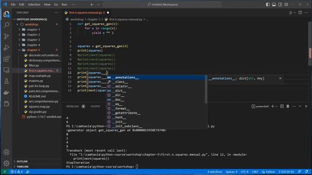 Python Course: 5.3: Generators & Send смотреть онлайн
