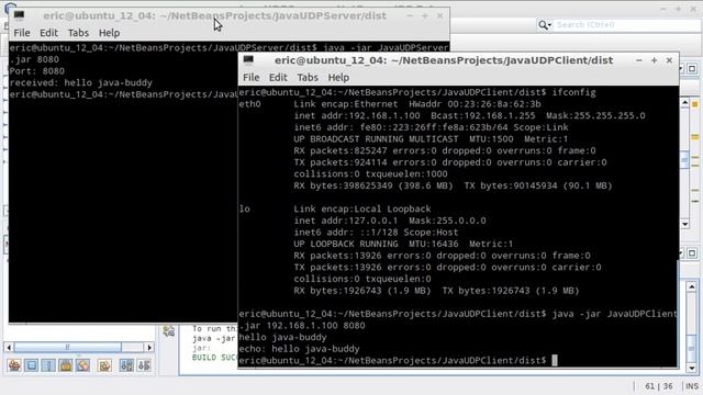 Simple example of UDP Client/Server communication смотреть онлайн