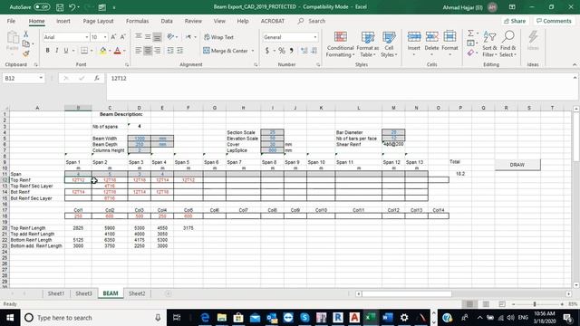 How to Draw beam details in Autocad using excel data with one click - Drafting #Civil Engineering смотреть онлайн