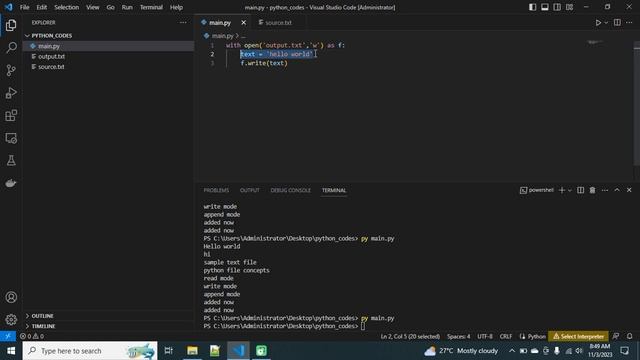 Read and write to text file in python смотреть онлайн