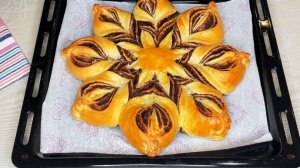 Пирог Звезда с шоколадной пастой. Красивый и вкусный пирог. Сделать такой очень просто.