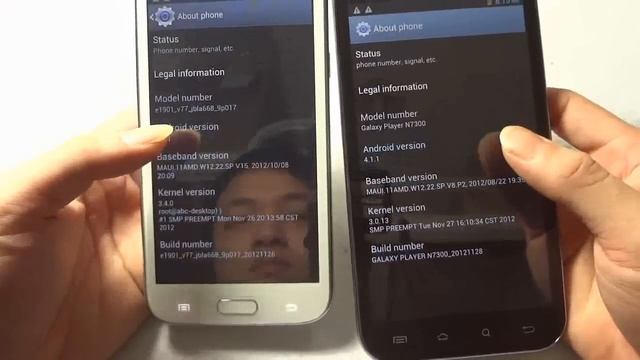 Galaxy NOTE 2 7100 vs Galaxy Player N7300 HDC BIG SCREEN king phone crown duel смотреть онлайн